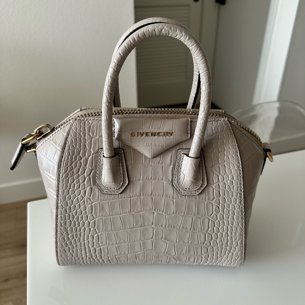Givenchy Beige Croc-Embossed Bag